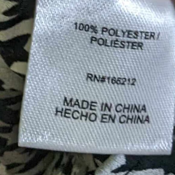 NINETY CLOTHING CO women's blouse knot black gray pattern size Medium w-011 - Picture 7 of 8